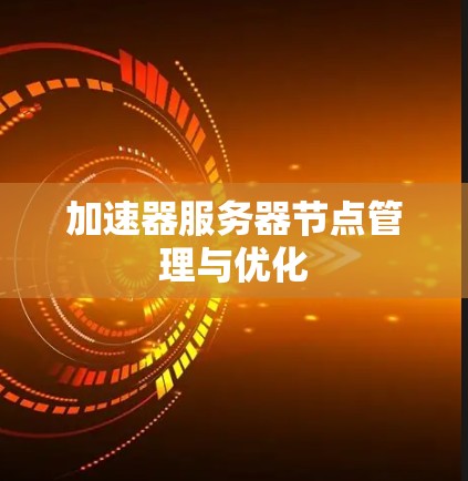 加速器服务器节点管理与优化